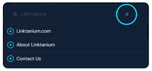 A pinned dialog floating over the dashboard, with drag, resize, and opacity controls.